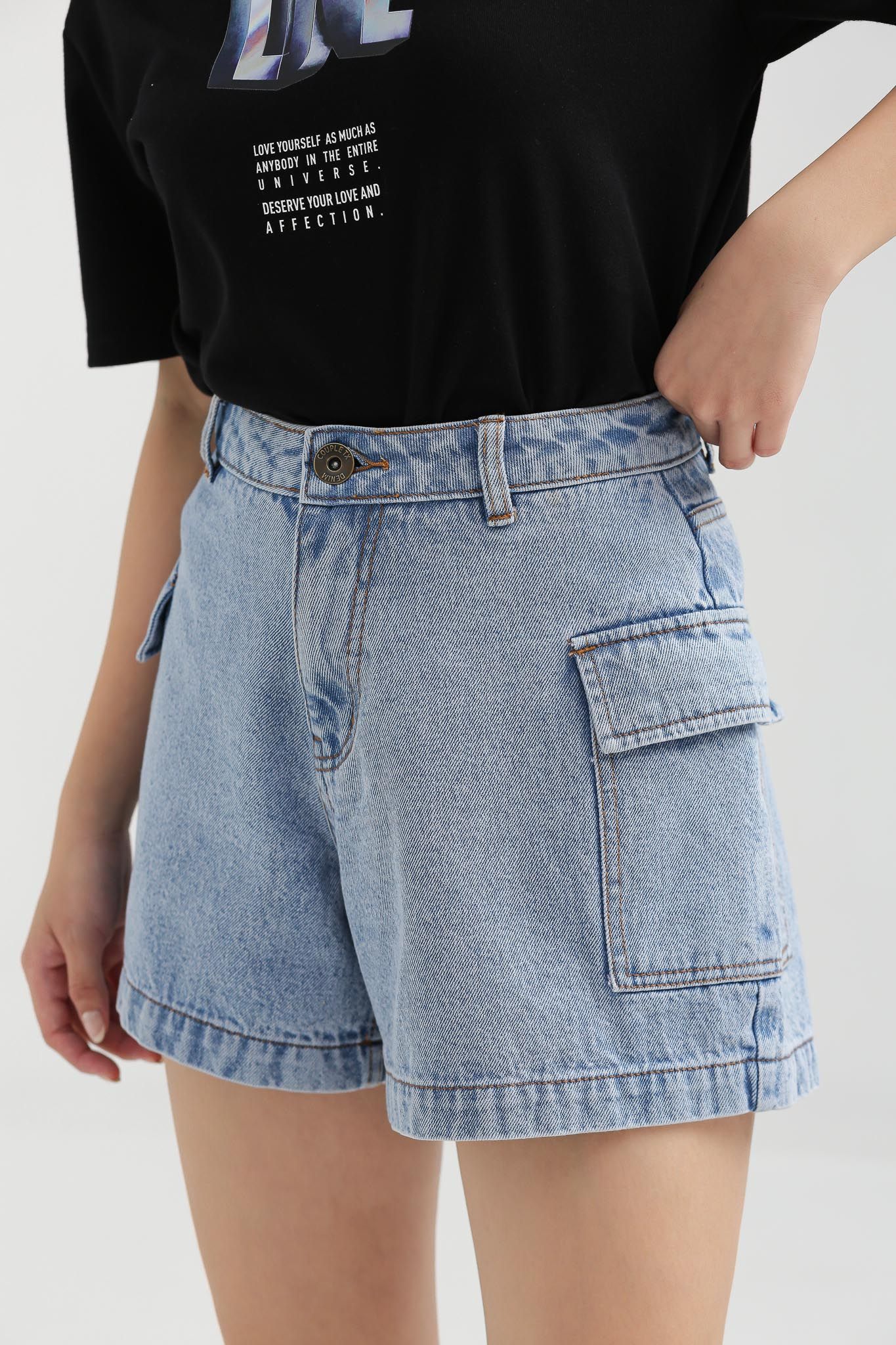 Quần Short Jeans Nữ Túi Đắp Sườn WSR 2016 -
