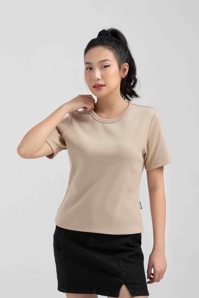 Áo Thun Gân Nữ Slim Fit Tay Lửng WTS 2228