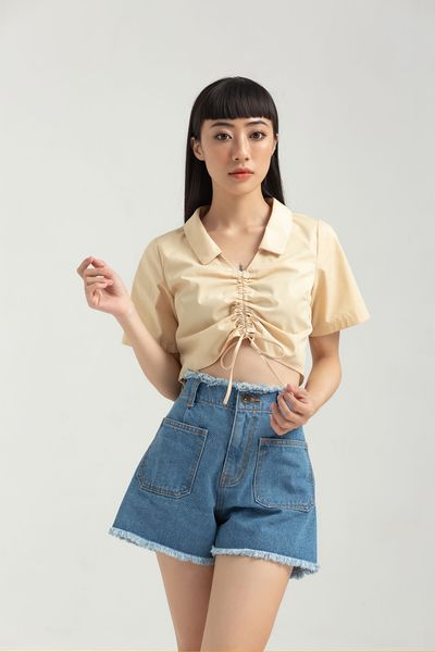 Áo Kiểu Nữ Rút Dây Cổ Sơ Mi WBL 2019