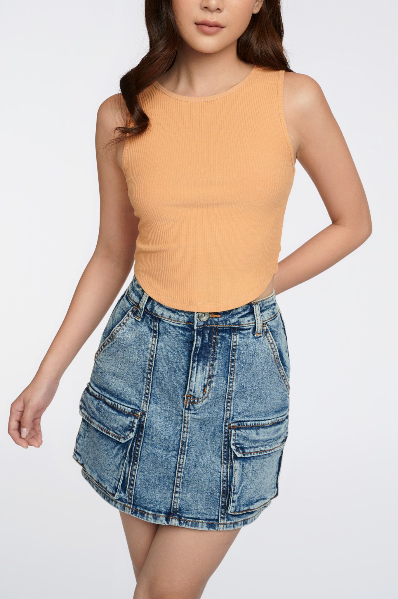 Áo Thun Nữ Tanktop Rib Vạt Bầu WTS 2254 -