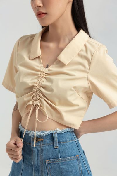 Áo Kiểu Nữ Rút Dây Cổ Sơ Mi WBL 2019