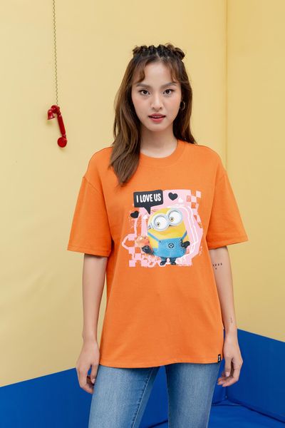 Áo Thun Nữ Relax Fit Minions In I Love Us WTS 2215