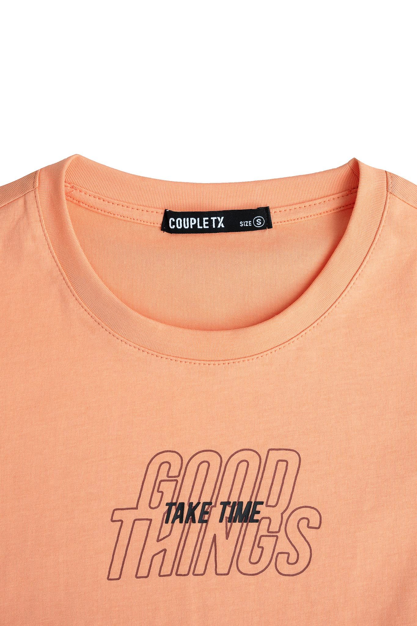Áo Thun Nữ Slim Fit In Typo Good Things Take Time WTS 2221 -