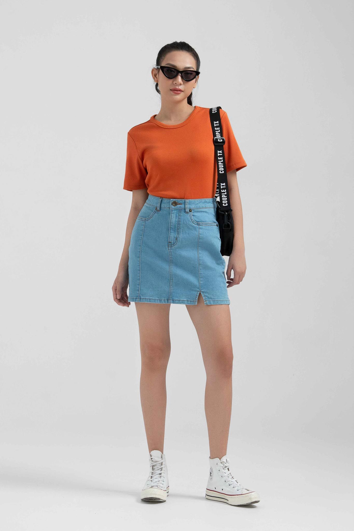 Áo Thun Gân Nữ Slim Fit Tay Lửng WTS 2228 -
