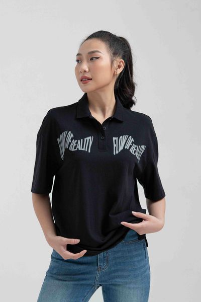 Áo Polo Nữ Jersey Relax Fit In Typo Trước Ngực WPO 2025