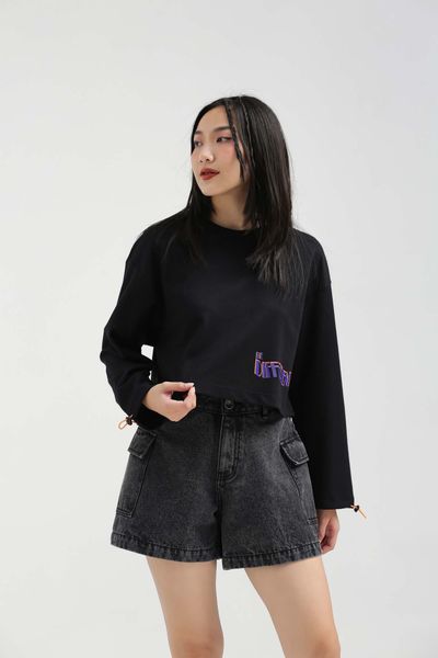Áo Thun Nữ Kiểu Dài Tay Phối Dây Rút WTS 2208