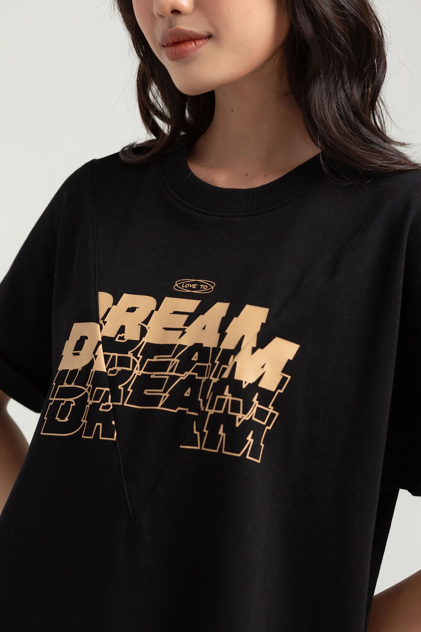 Áo Thun Nữ Kiểu Rã Phối In Love To Dream WTS 2226 -