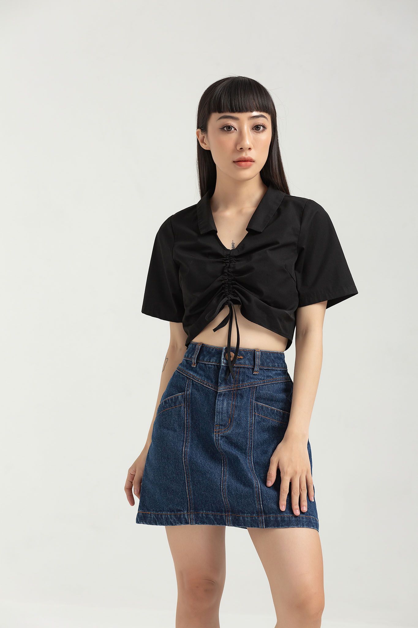 Áo Kiểu Nữ Rút Dây Cổ Sơ Mi WBL 2019 -