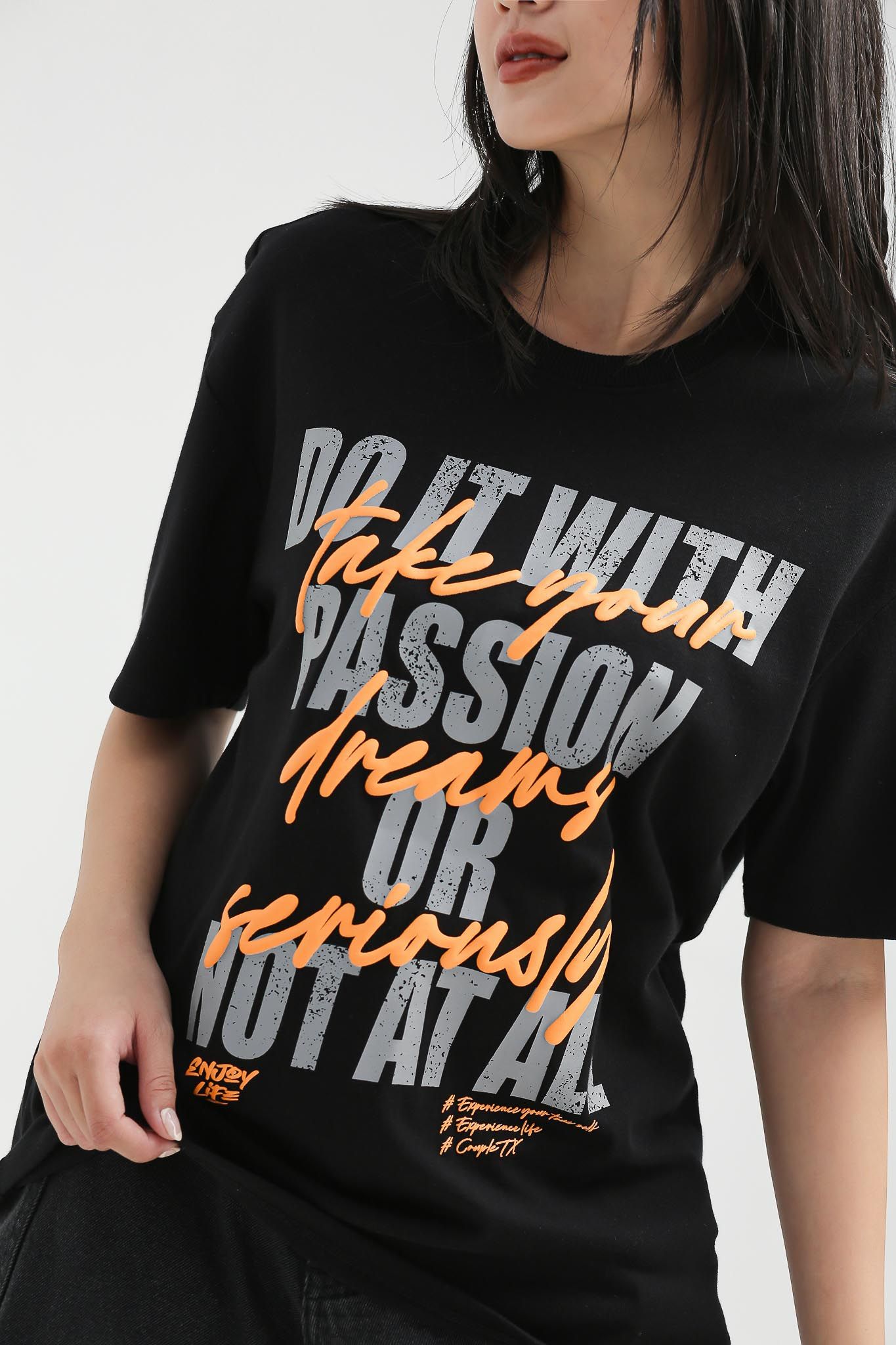 Áo Thun Nữ Relax Fit In Typo Take Your Dreams Seriously WTS 2197 -