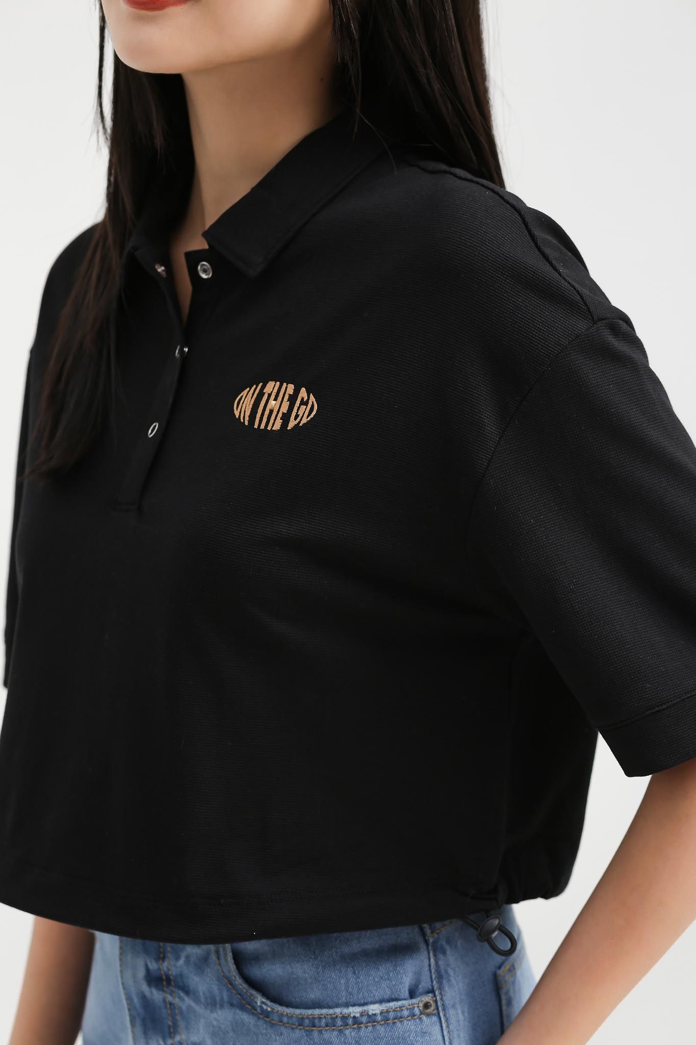 Áo Polo Nữ Relax Fit Phối Dây Rút Lai WTS 2209 -
