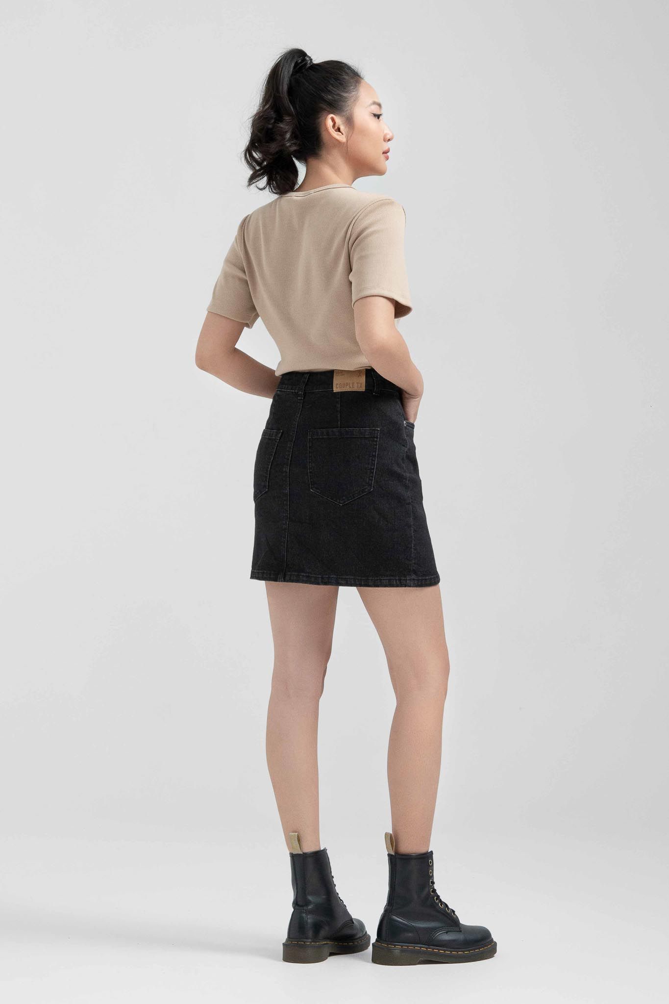 Váy Nữ Jeans Mini Xẻ Lai WSK 2015 -