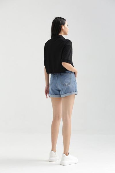 Áo Polo Nữ Relax Fit Phối Dây Rút Lai WTS 2209