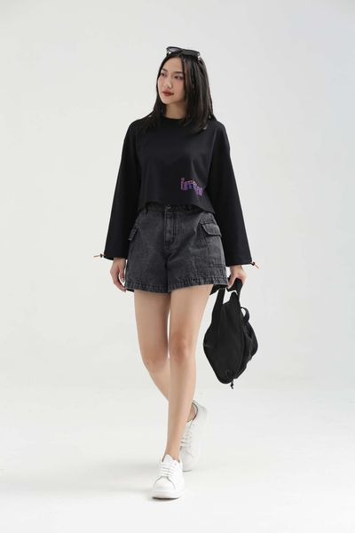 Áo Thun Nữ Kiểu Dài Tay Phối Dây Rút WTS 2208