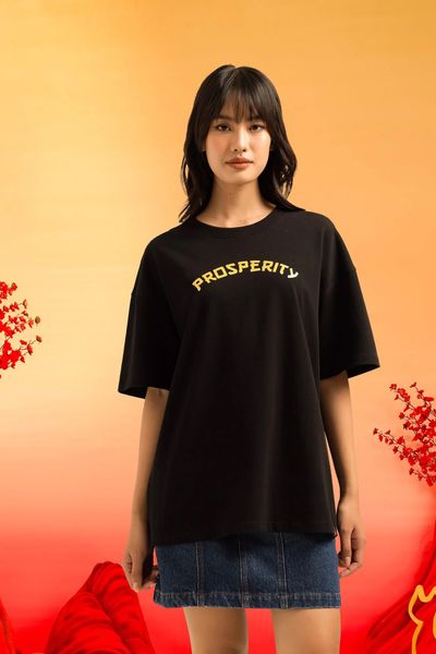 Áo Thun Nữ Oversize In Màu Mèo May Mắn Thân Sau WTS 2234