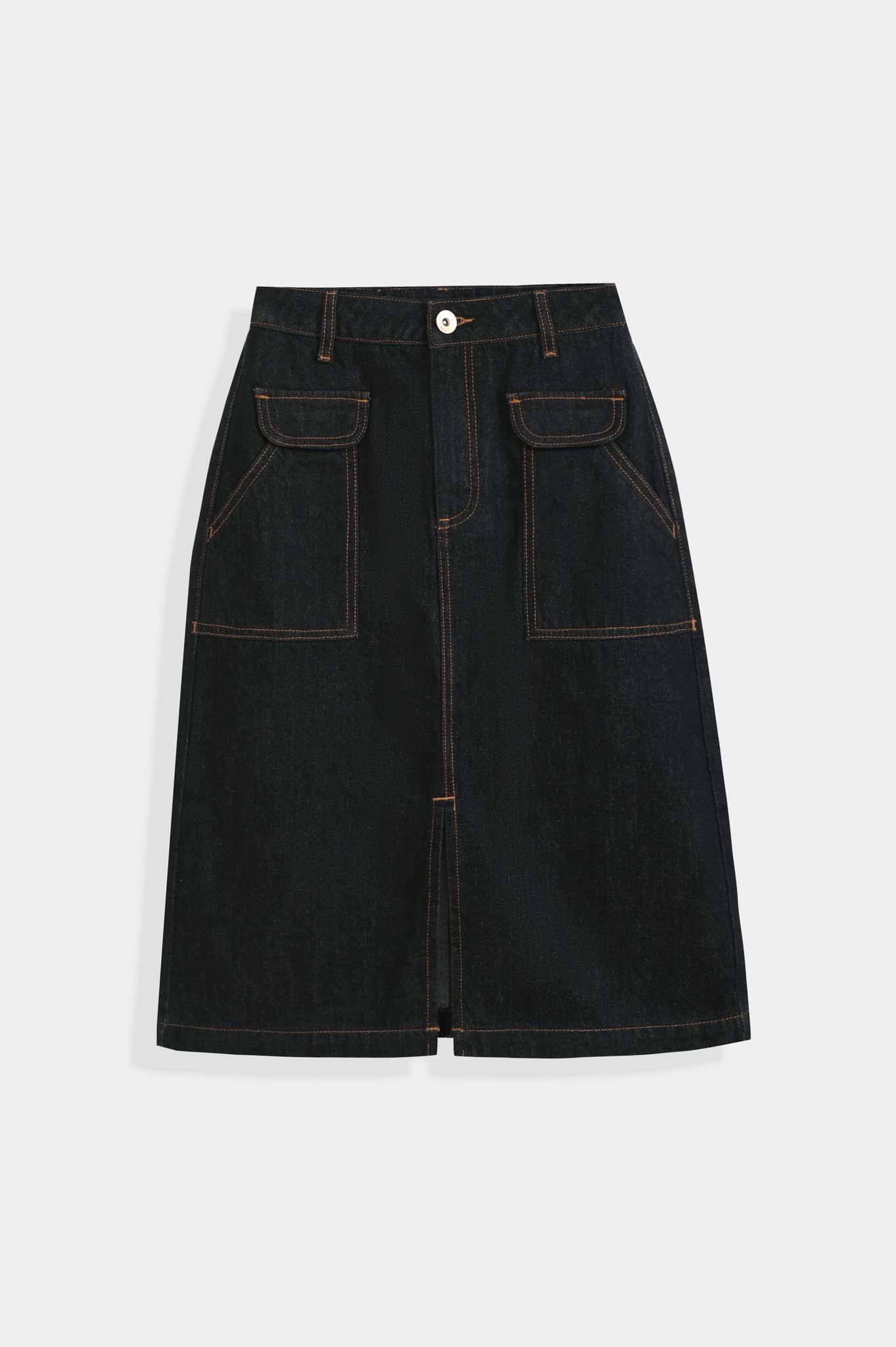 Váy Nữ Midi Jeans Diễu Chỉ Nổi WSK 2020 -