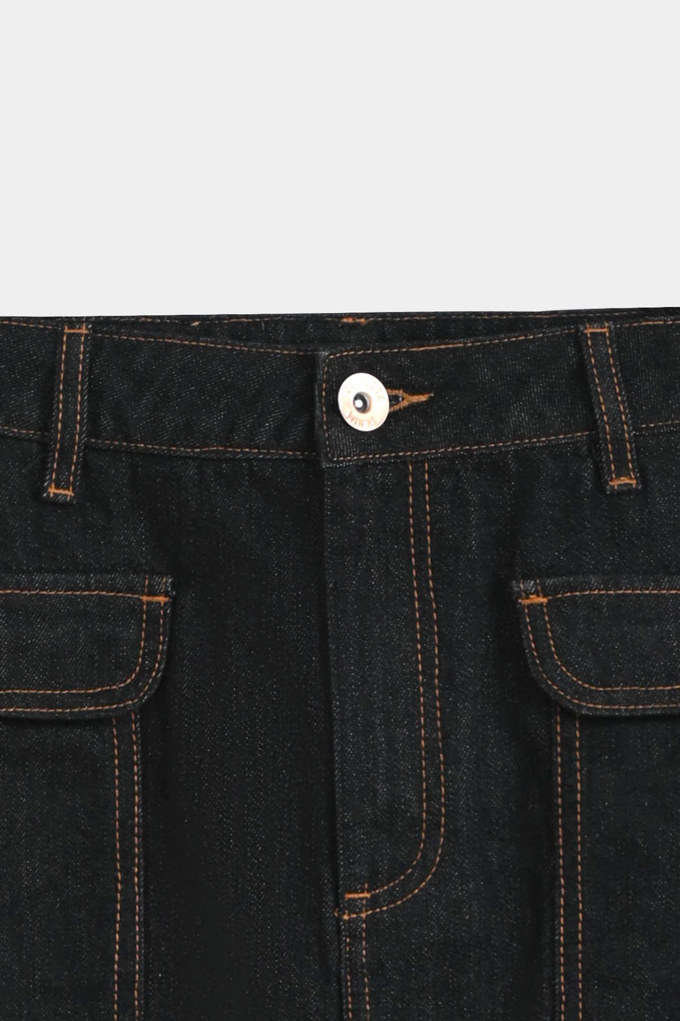 Váy Nữ Midi Jeans Diễu Chỉ Nổi WSK 2020 -