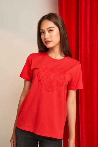 Áo Thun Nữ Thêu Linh Vật con hổ WTS 2118