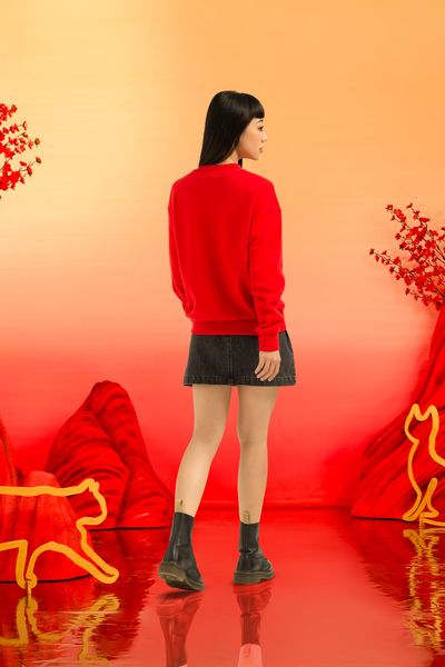 Áo Sweater Nữ Oversize In Graphics Mèo May Mắn WSW 2019