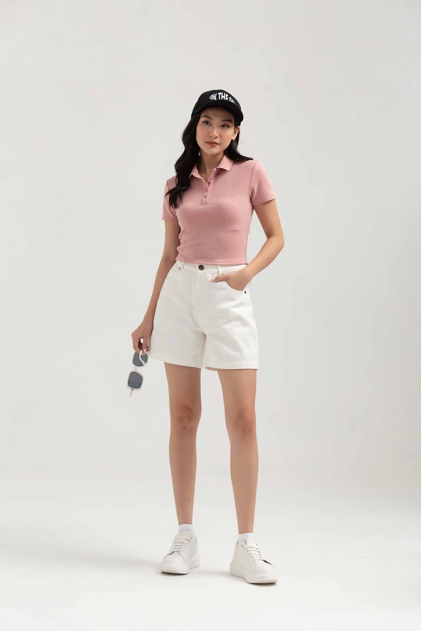 Áo Thun Polo Nữ Kiểu Croptop Ngắn Tay WTS 2237 -