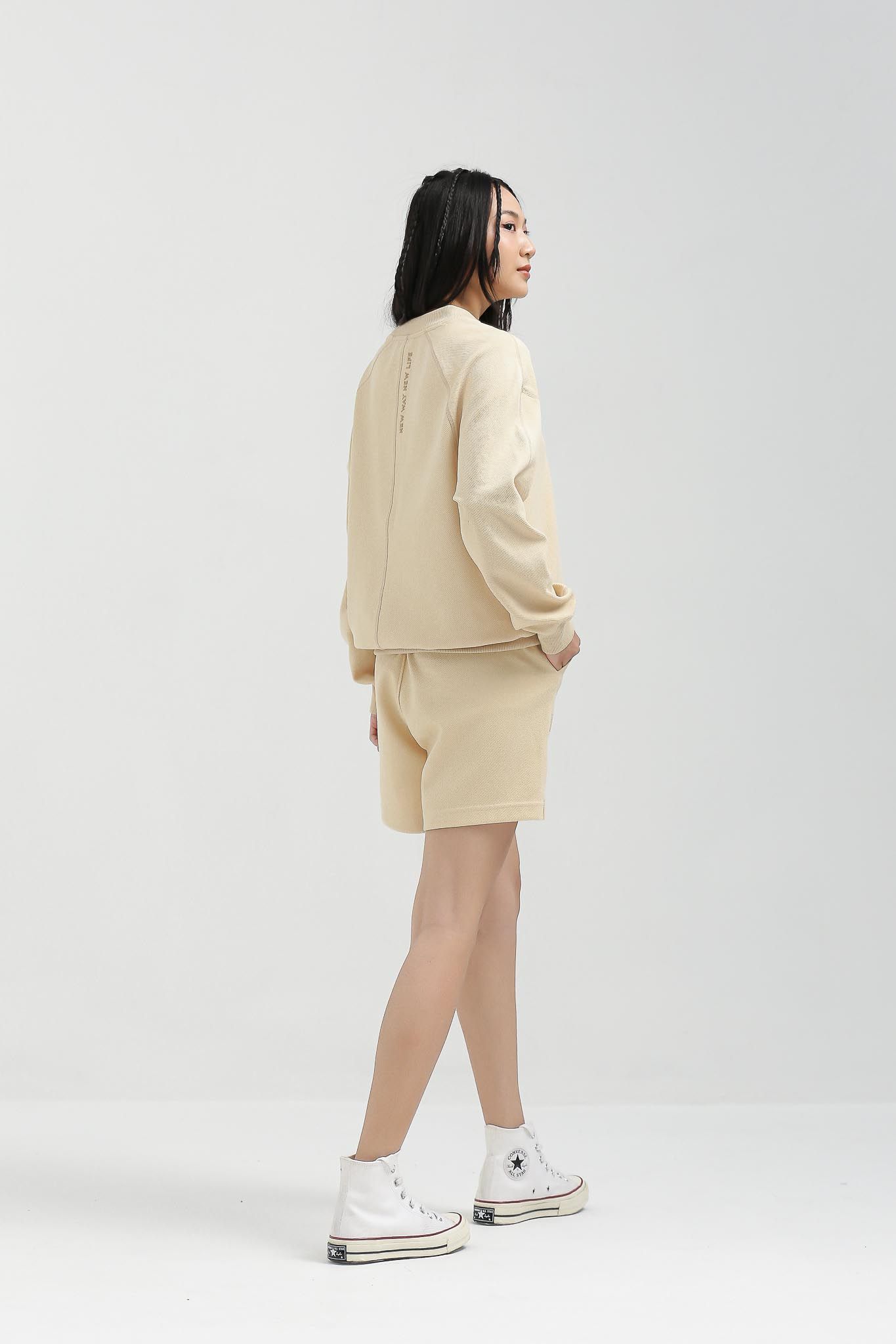 Quần Short Nữ Bermuda Thun Gân Xéo WSR 2018 -