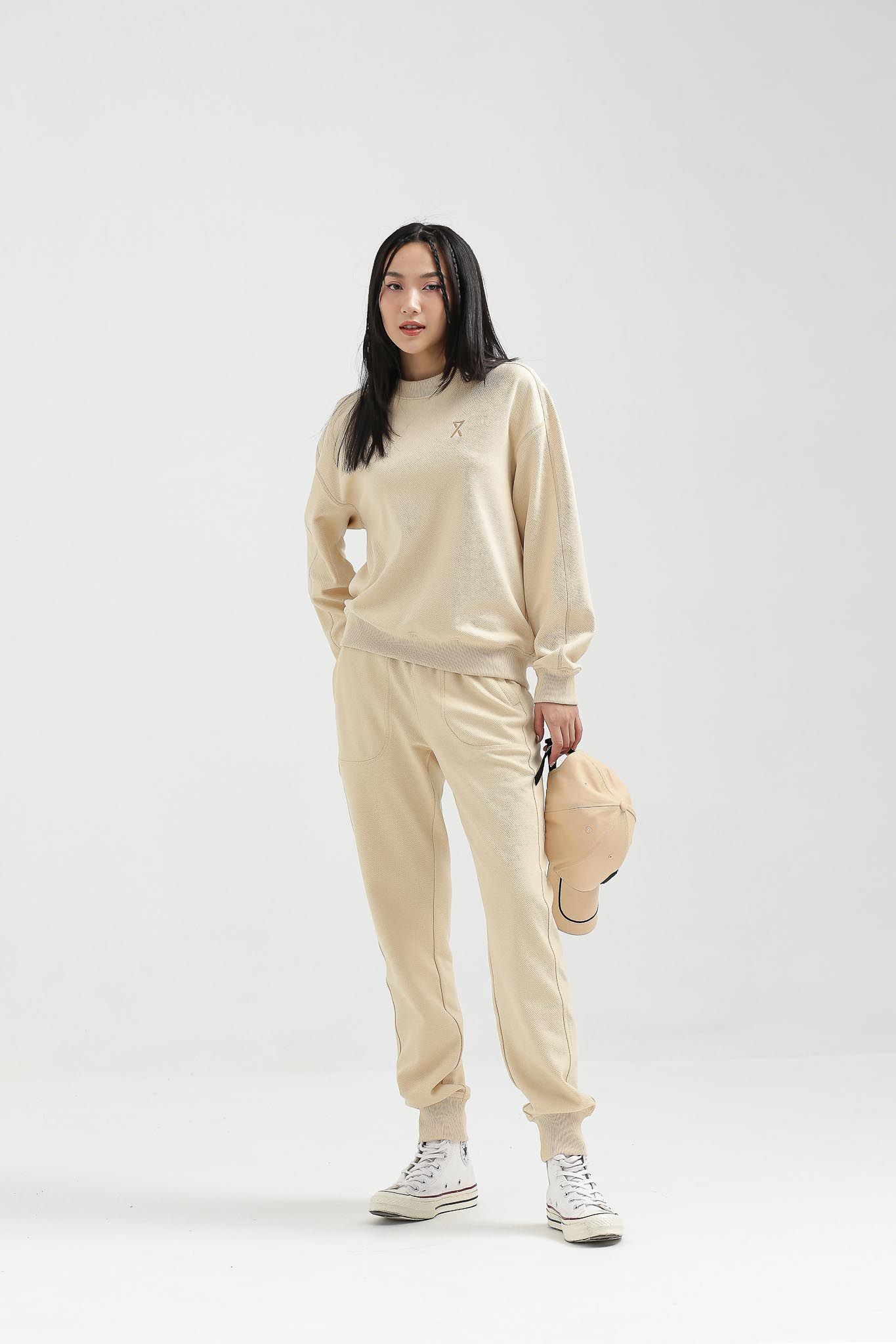 Quần Dài Nữ Jogger Vải Gân Chéo WPA 2005 -