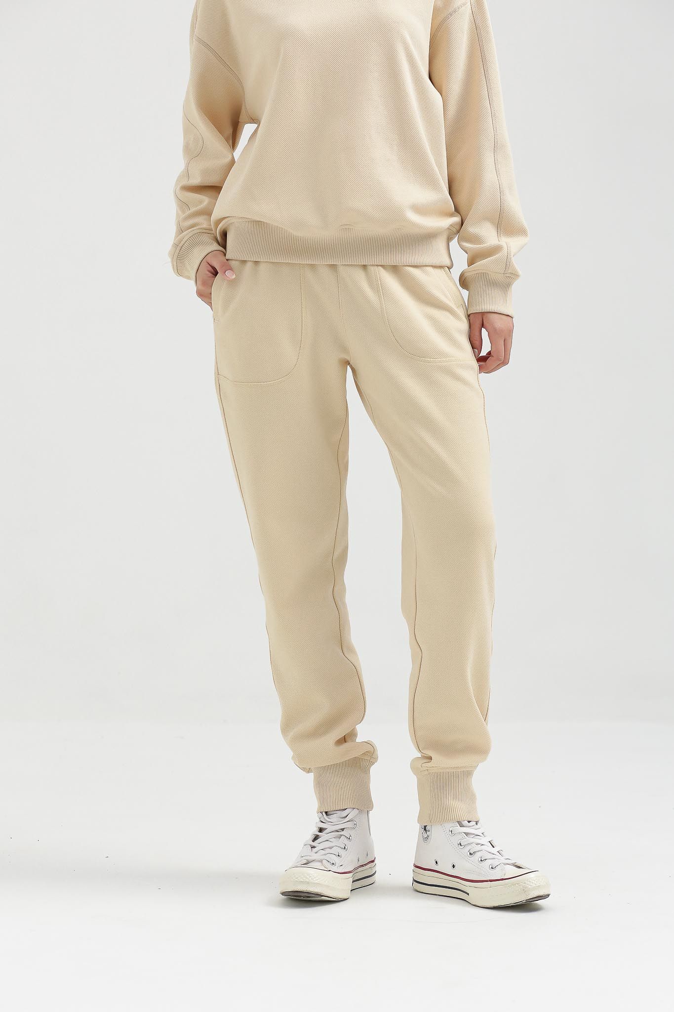 Quần Dài Nữ Jogger Vải Gân Chéo WPA 2005 -