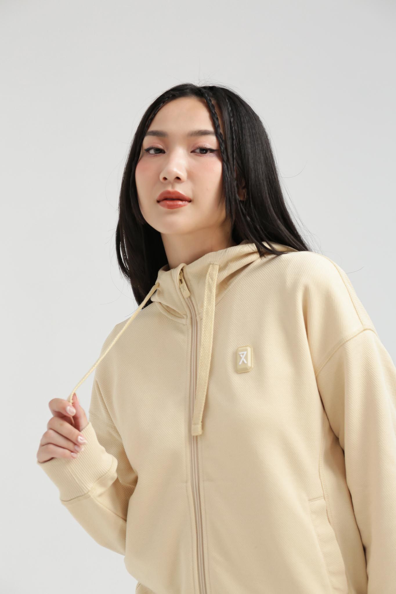 Áo Khoác Nữ Basic Thun Gân Chéo WOK 2026 -
