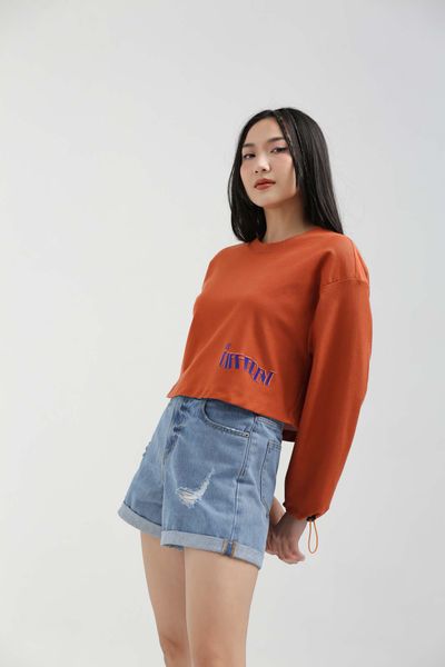 Áo Thun Nữ Kiểu Dài Tay Phối Dây Rút WTS 2208