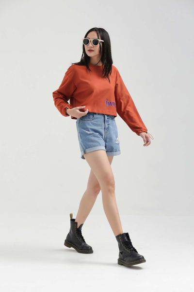 Áo Thun Nữ Kiểu Dài Tay Phối Dây Rút WTS 2208