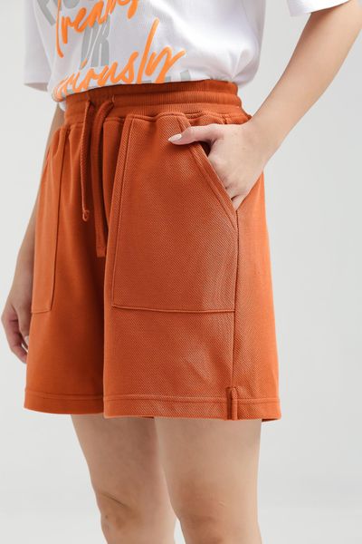 Quần Short Nữ Bermuda Thun Gân Xéo WSR 2018