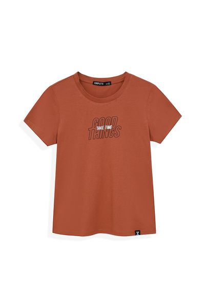 Áo Thun Nữ Slim Fit In Typo Good Things Take Time WTS 2221