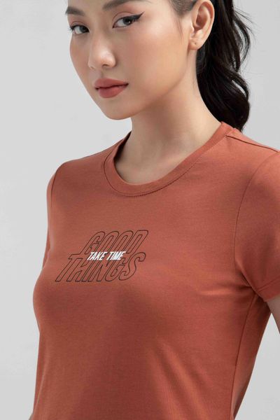 Áo Thun Nữ Slim Fit In Typo Good Things Take Time WTS 2221