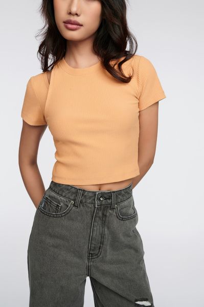 Áo Thun Nữ Gân Croptop Cutout Vai WTS 2227