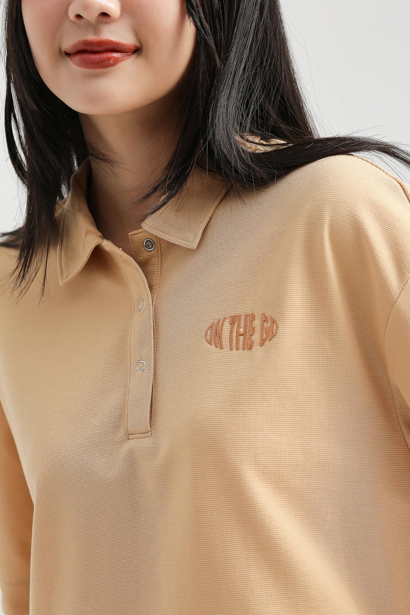Áo Polo Nữ Relax Fit Phối Dây Rút Lai WTS 2209 -
