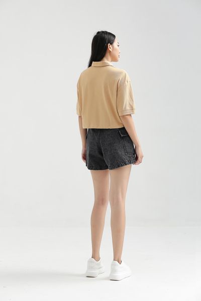 Áo Polo Nữ Relax Fit Phối Dây Rút Lai WTS 2209