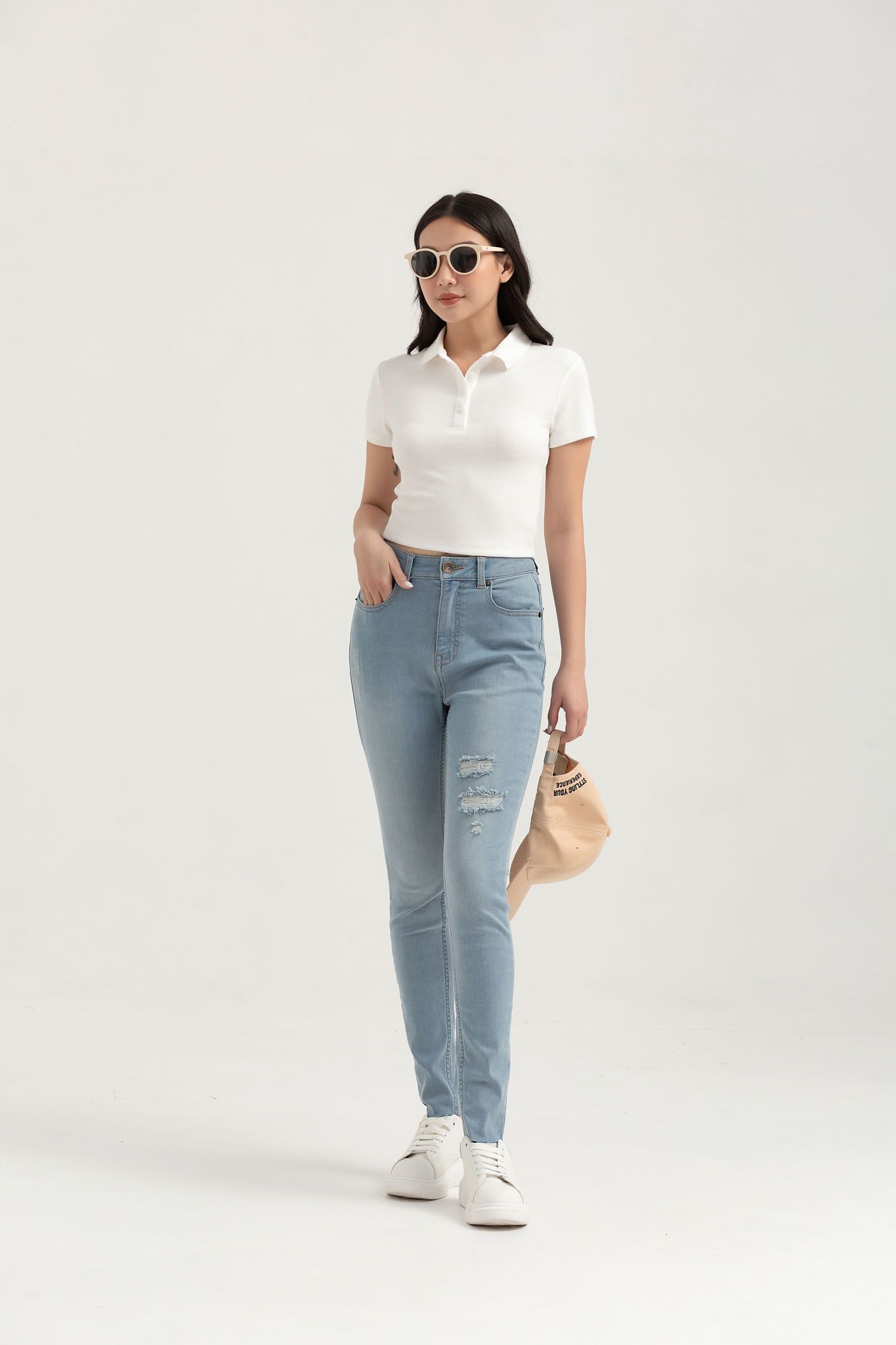 Áo Thun Polo Nữ Kiểu Croptop Ngắn Tay WTS 2237 -