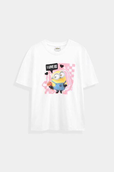 Áo Thun Nữ Relax Fit Minions In I Love Us WTS 2215