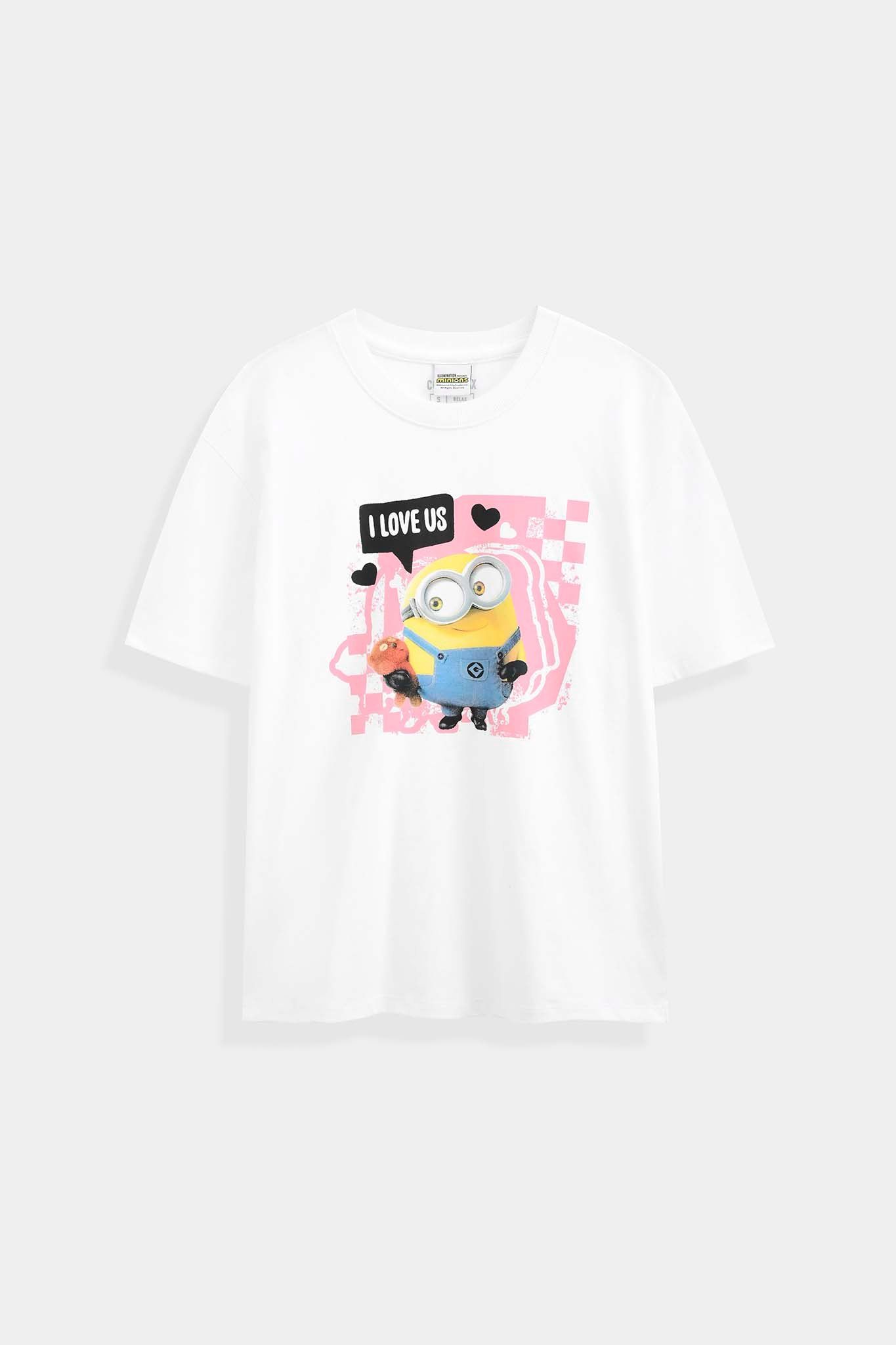 Áo Thun Nữ Relax Fit Minions In I Love Us WTS 2215 -