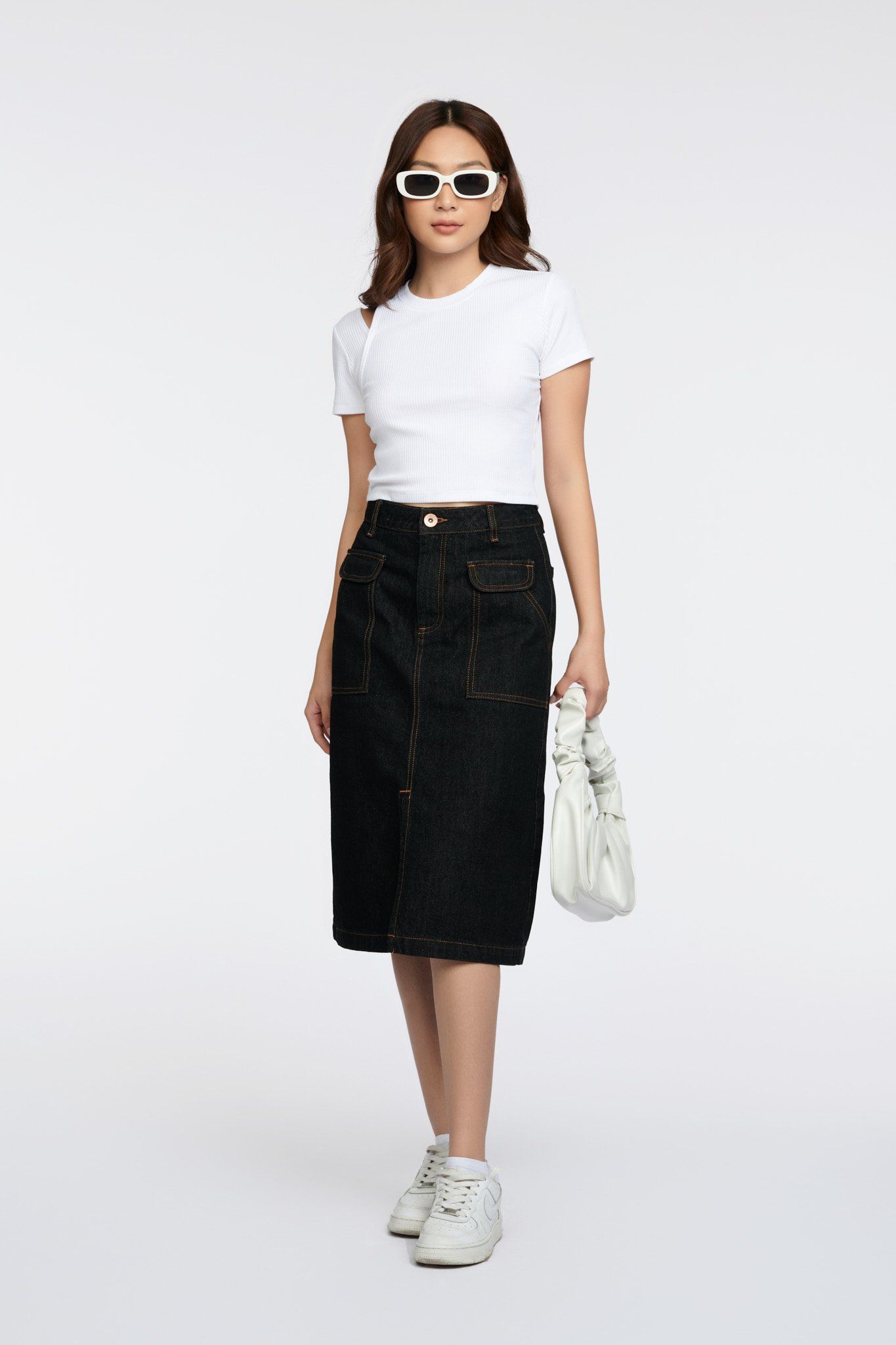 Áo Thun Nữ Gân Croptop Cutout Vai WTS 2227 -