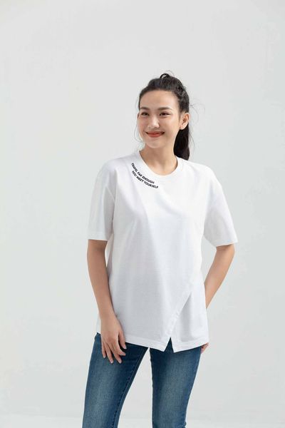 Áo Thun Nữ Kiểu Đắp Tà Thêu WTS 2173