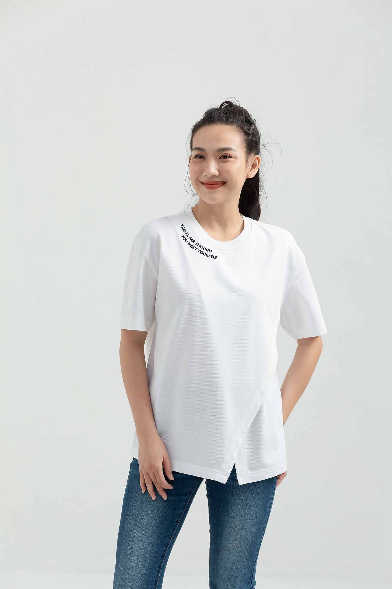 Áo Thun Nữ Kiểu Đắp Tà Thêu WTS 2173 -