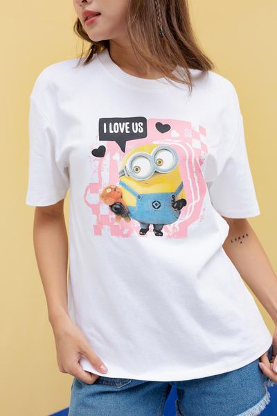 Áo Thun Nữ Relax Fit Minions In I Love Us WTS 2215