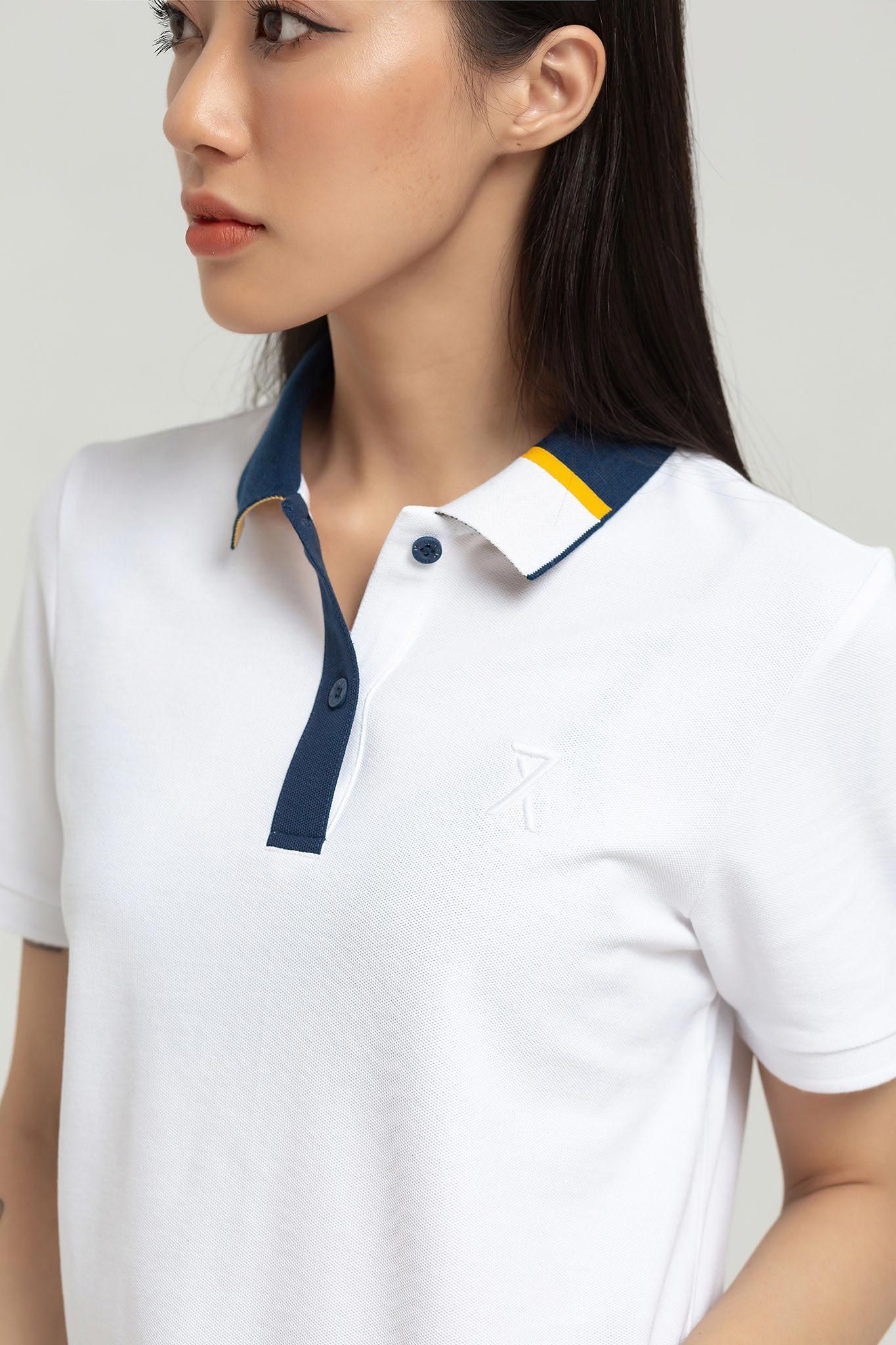 Áo Polo Nữ Pique Regular Fit Phối Trụ Bo Kiểu WPO 2023 -