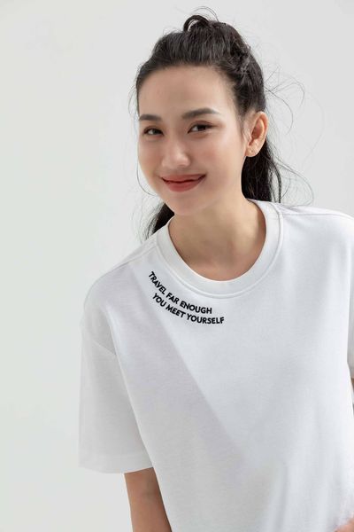 Áo Thun Nữ Kiểu Đắp Tà Thêu WTS 2173