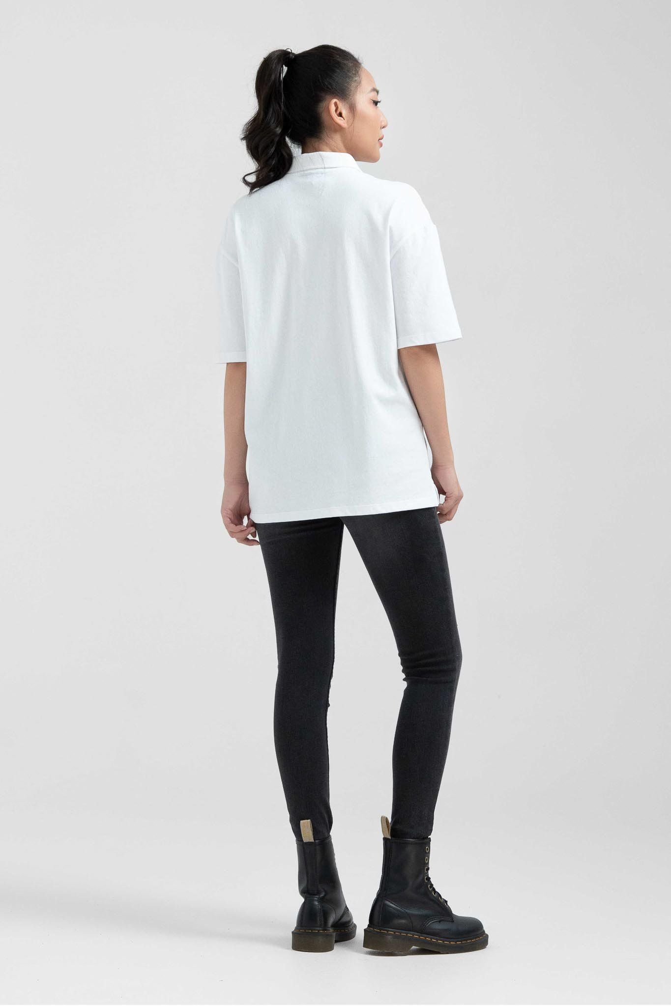 Áo Polo Nữ Jersey Relax Fit In Typo Trước Ngực WPO 2025 -
