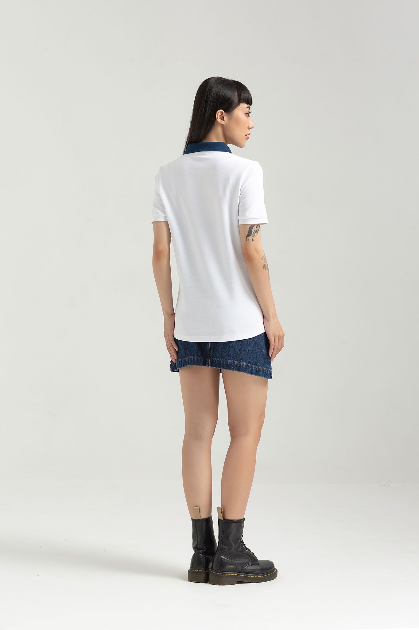 Áo Polo Nữ Pique Regular Fit Phối Trụ Bo Kiểu WPO 2023 -