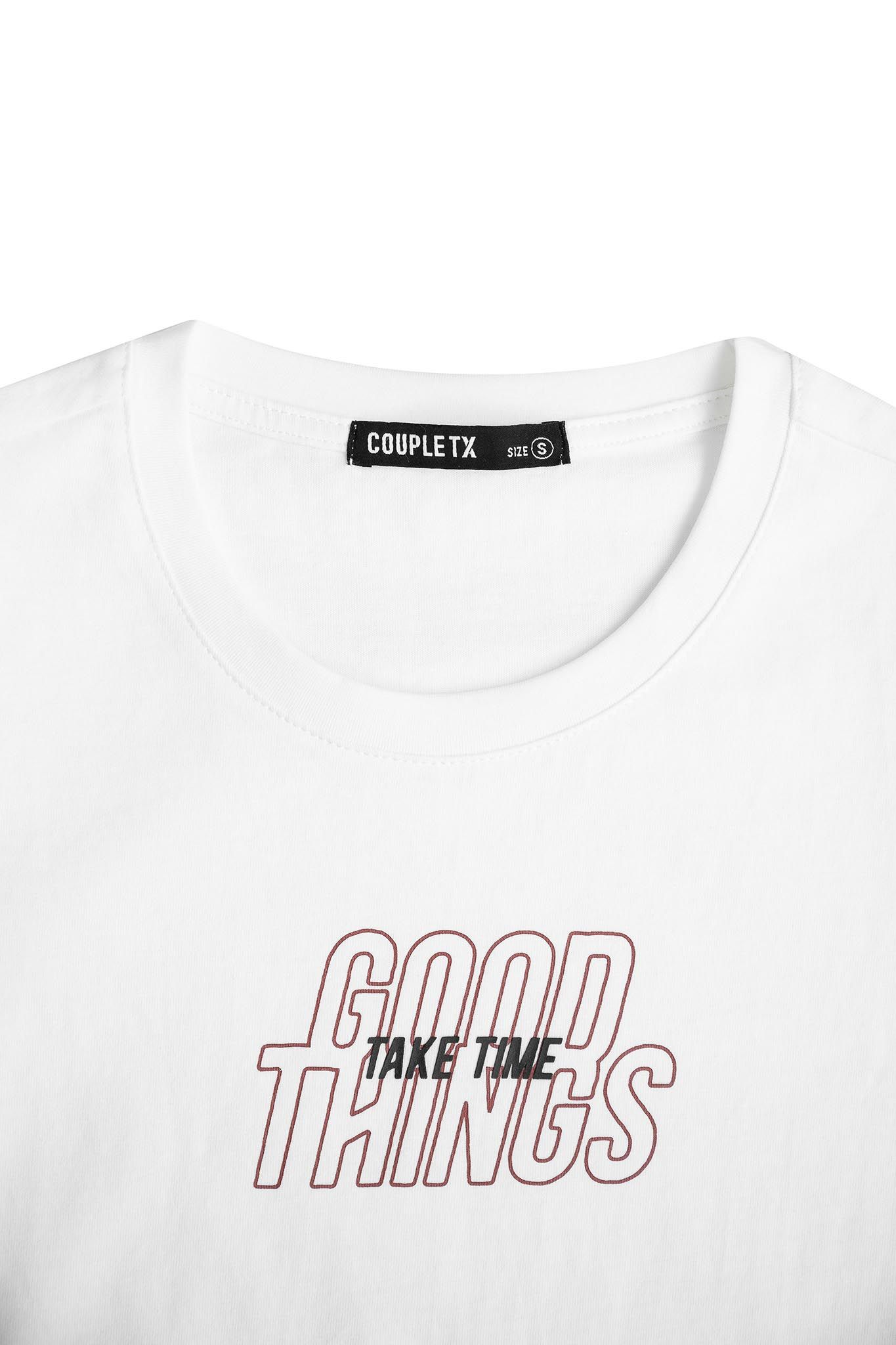 Áo Thun Nữ Slim Fit In Typo Good Things Take Time WTS 2221 -