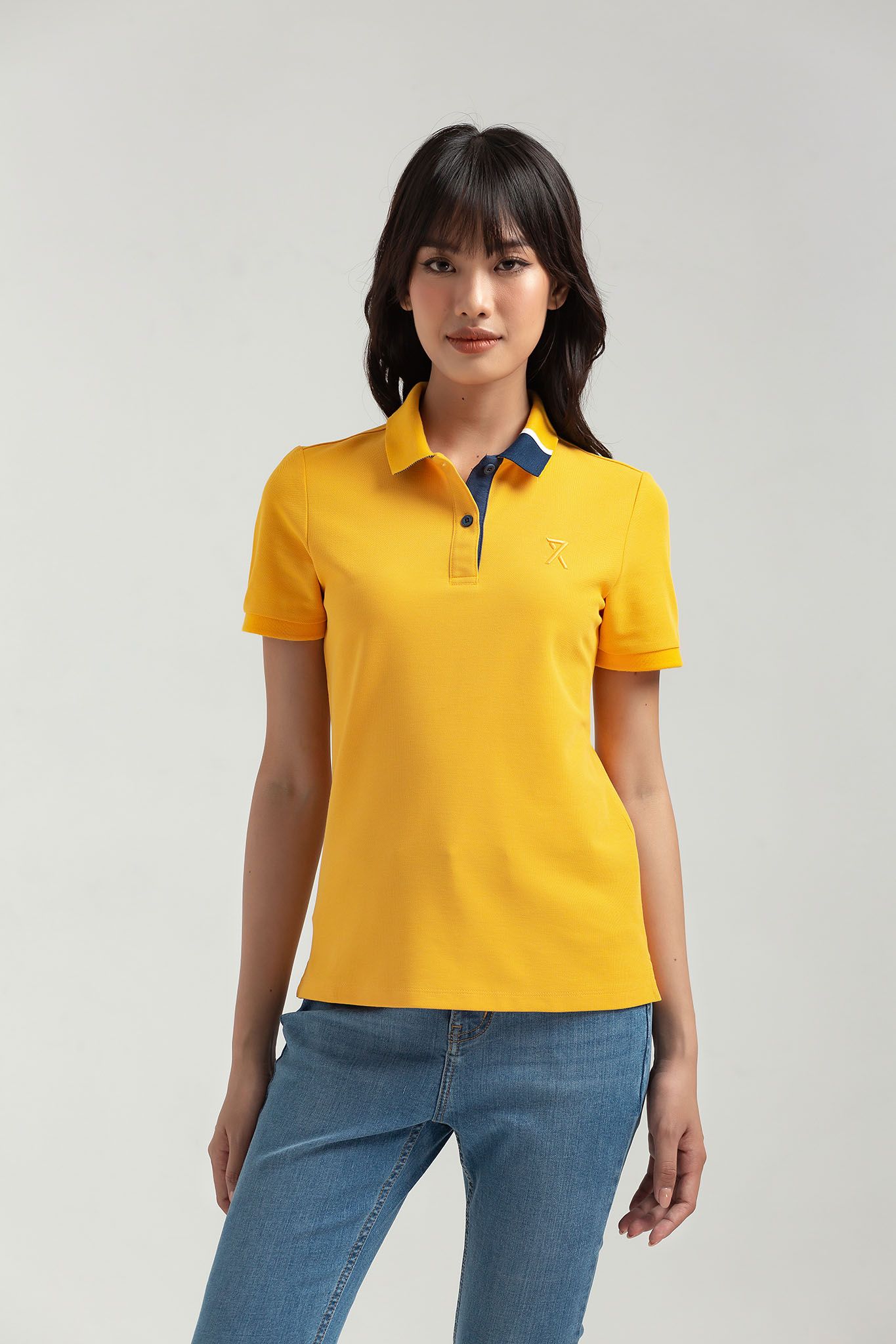 Áo Polo Nữ Pique Regular Fit Phối Trụ Bo Kiểu WPO 2023 -