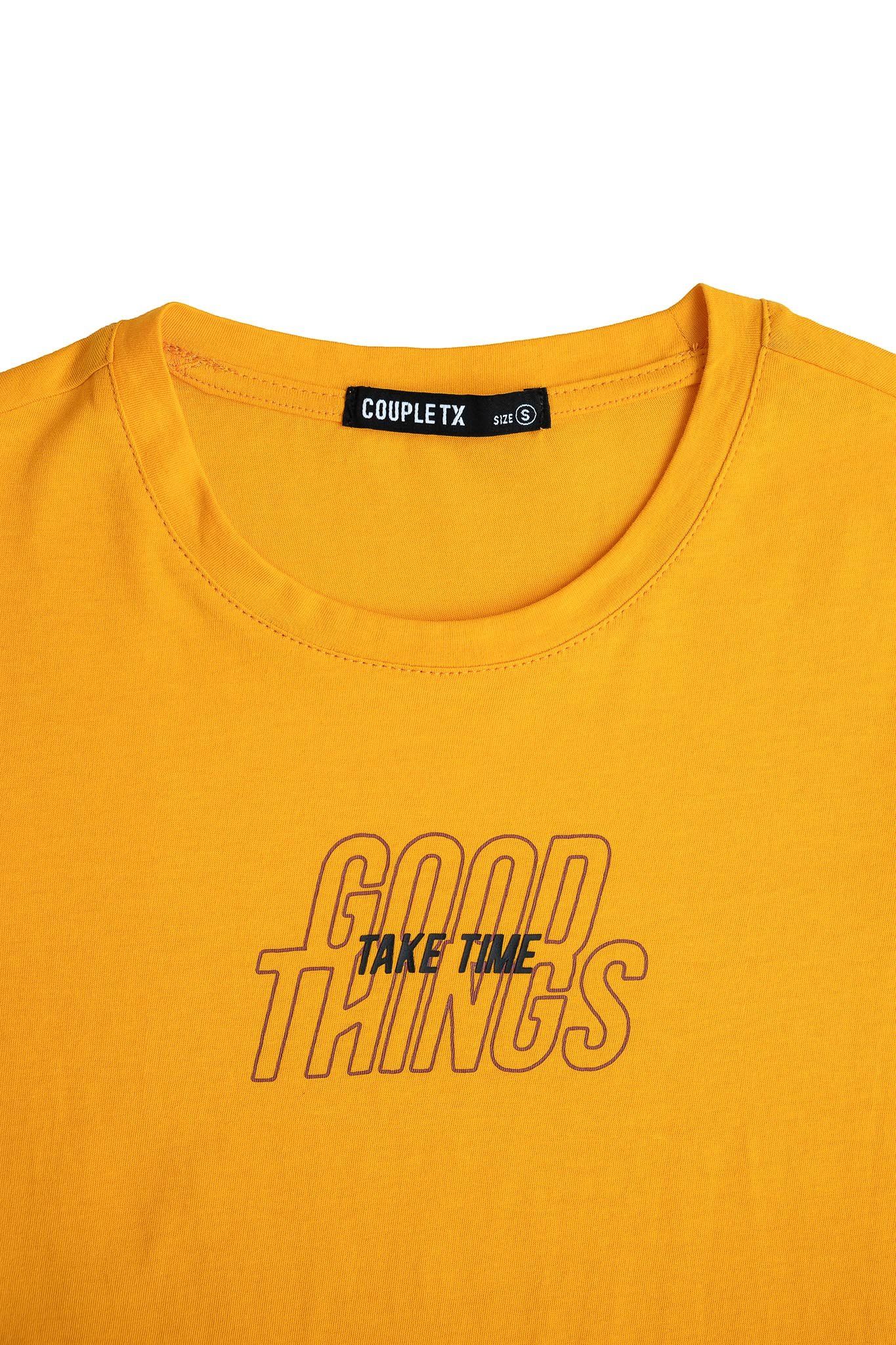 Áo Thun Nữ Slim Fit In Typo Good Things Take Time WTS 2221 -