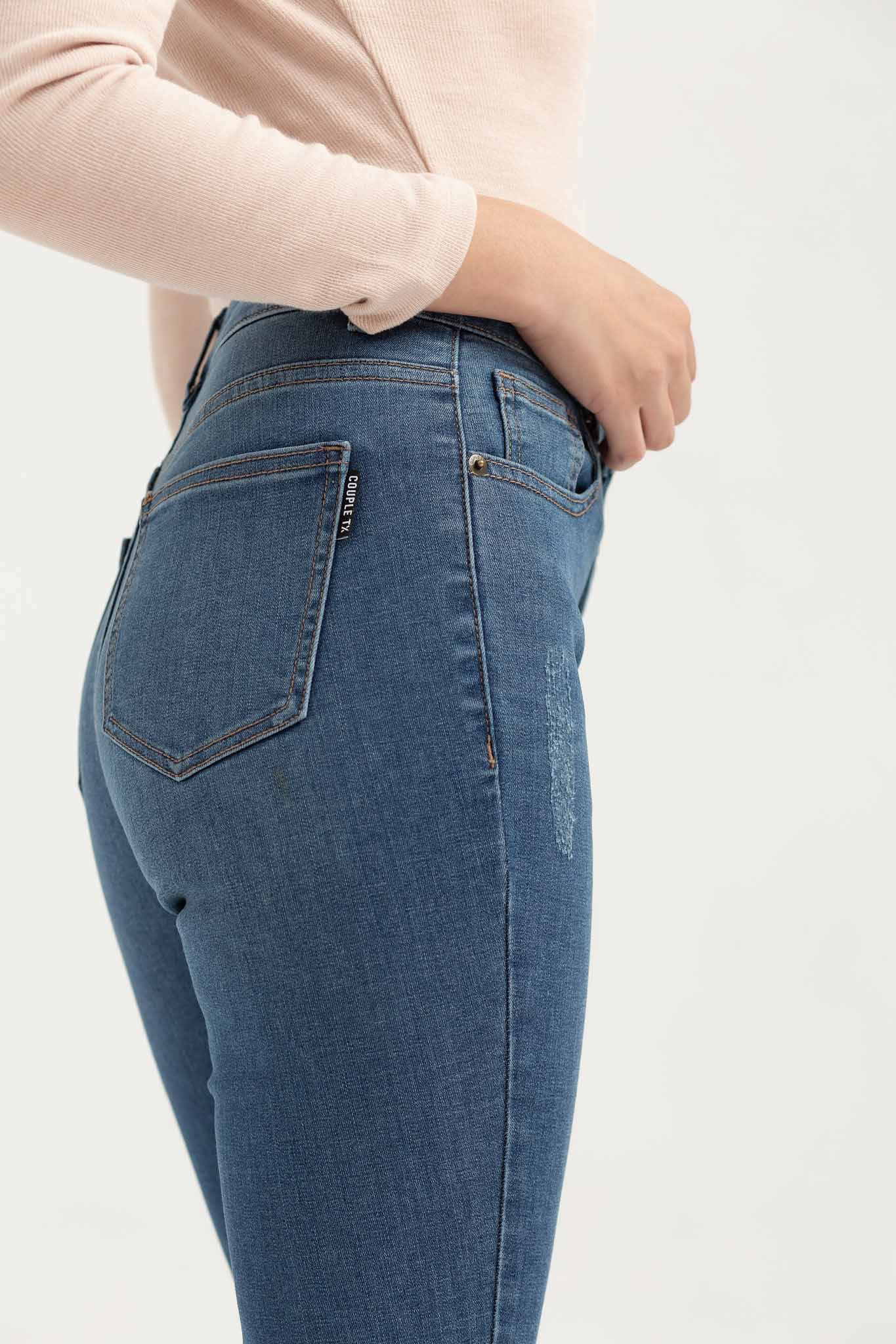 Quần Jean Nữ Skinny Wash Rách WJE 2018 -